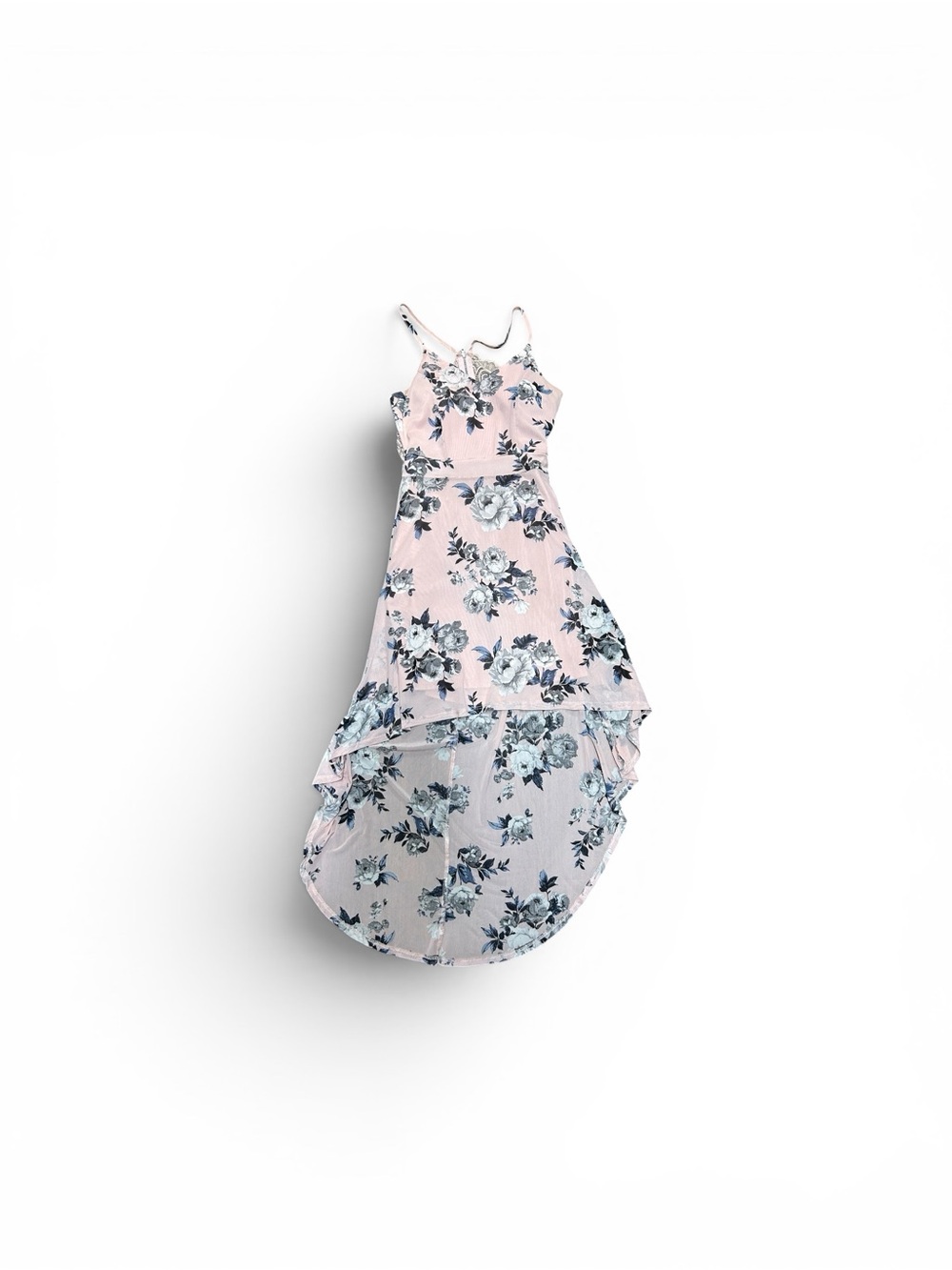 Girls Pink Floral High-Low Dress